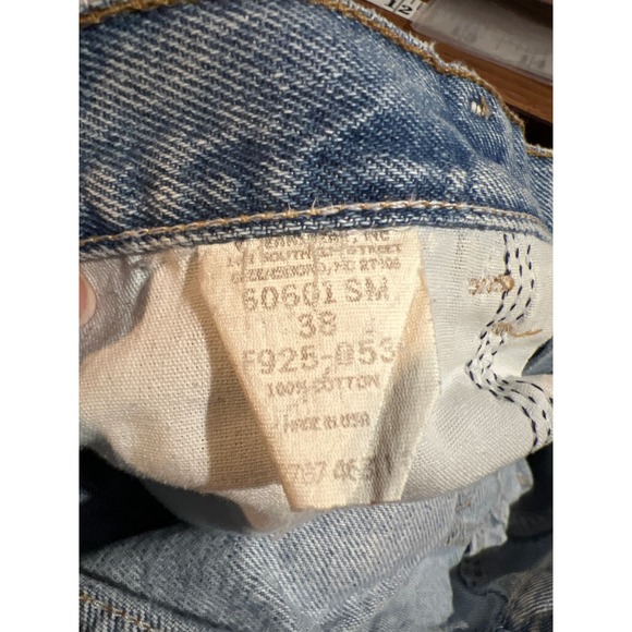 Vintage Wrangler Denim Dad Shorts Mid Rise Light Wash Men's 38 Waist 100% Cotton - Picture 8 of 8